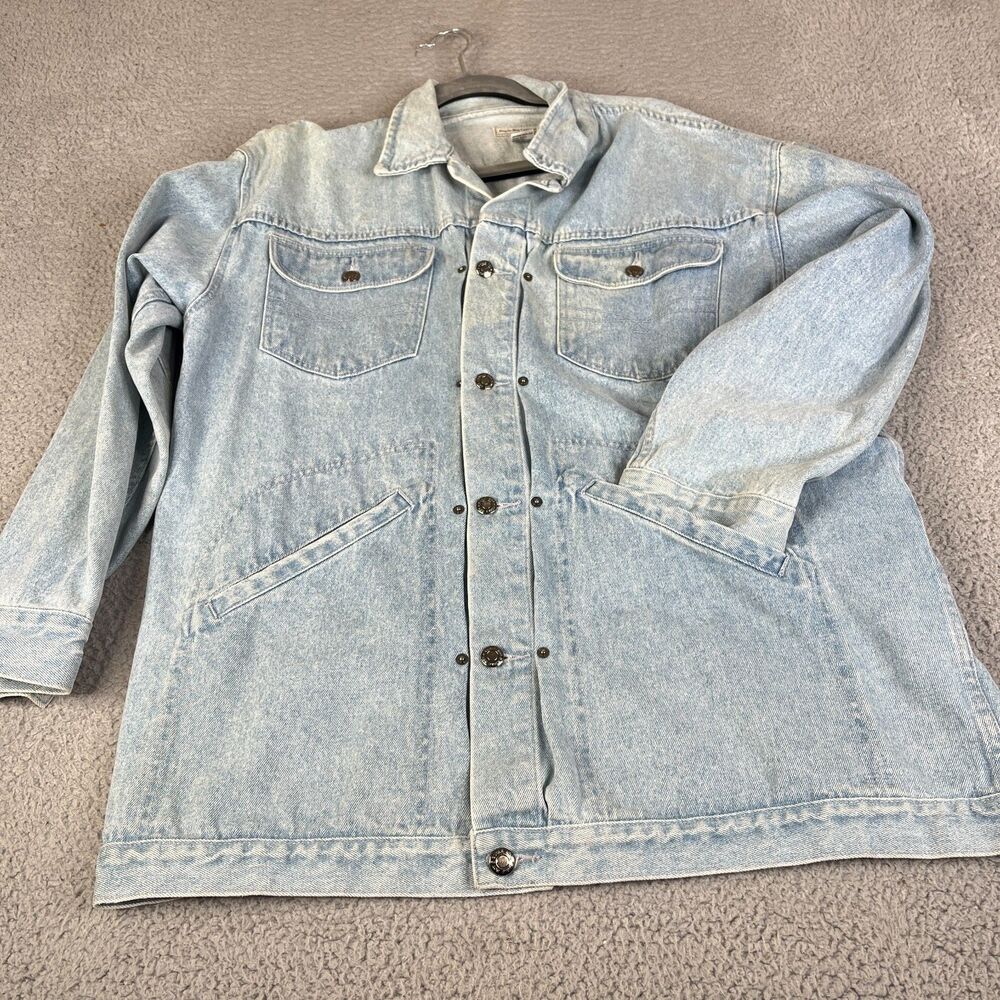 VTG BUGLE BOY Denim Jacket Men L Blue Chore‎ Baggy Barn Ranch Long Retro 90s Y2K